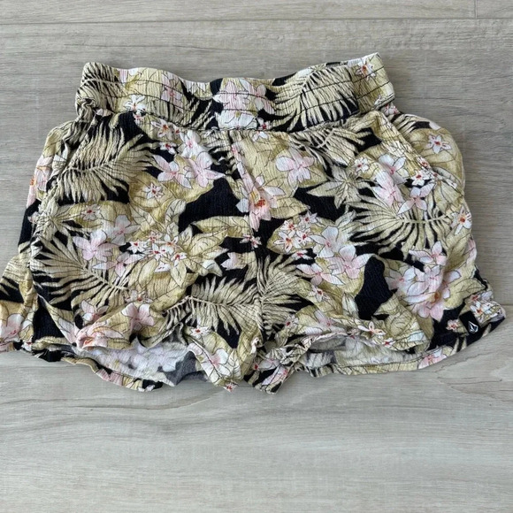 Volcom Girls Medium 8/10 shorts FRONDLY FIRE print - Picture 1 of 2